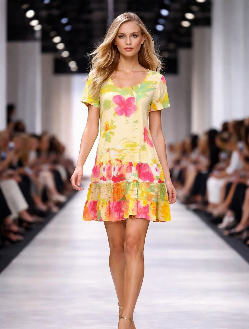 Jams World Yellow Floral V-Neck Short-Sleeve Tunic - Picture 1 of 5